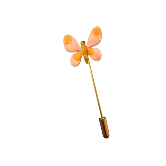 Orange Butterfly Stick Pin - Picture 1 of 1